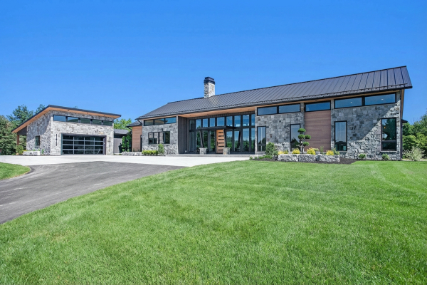Front of a Modern Industrial home in Michigan